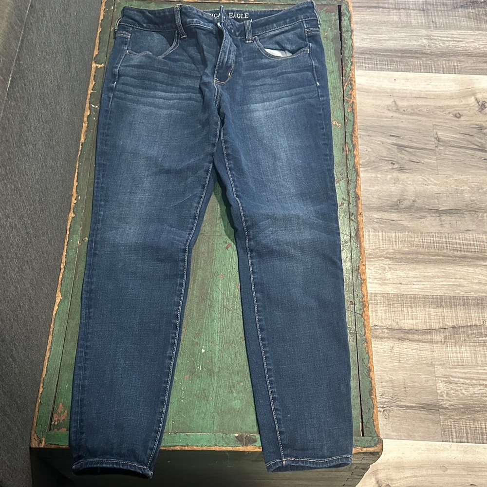 American Eagle Outfitters Women's Dark Blue Skinny Jeans